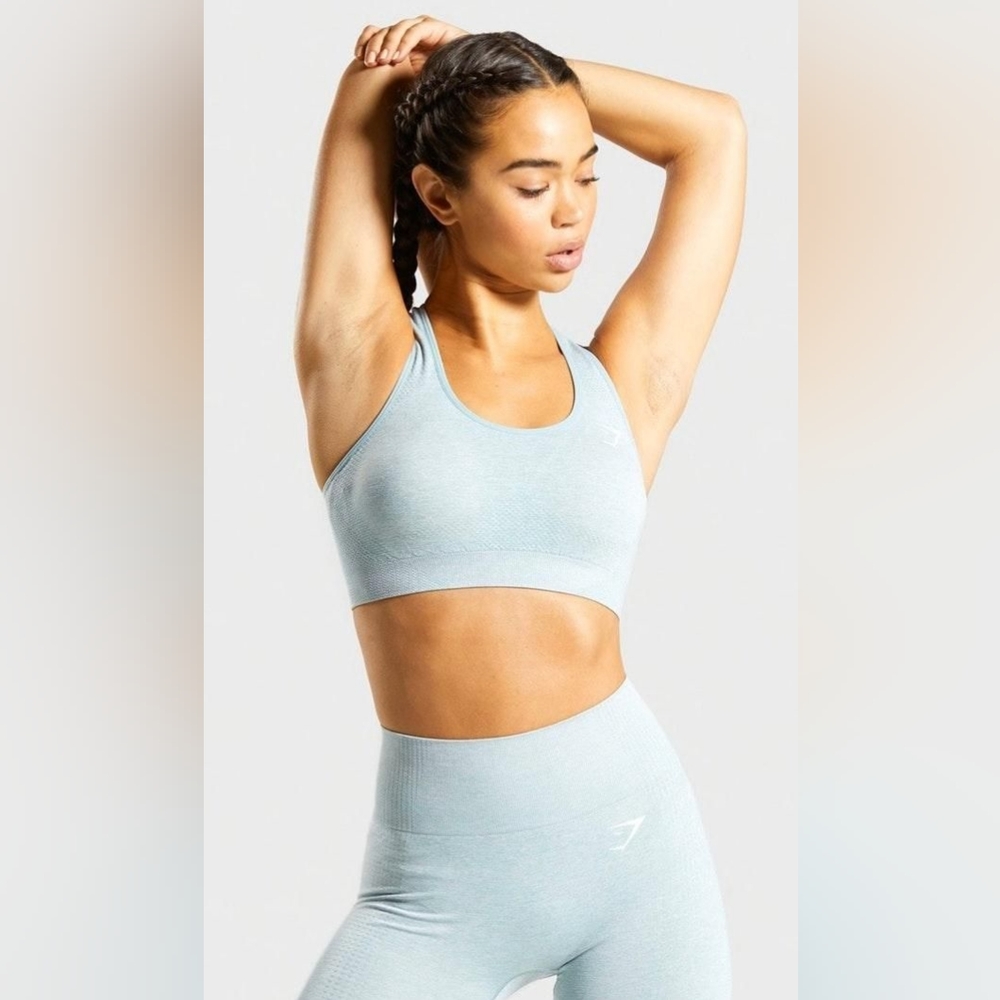 Gymshark Vital Seamless Sports Bra Light Green Marl Womens Small